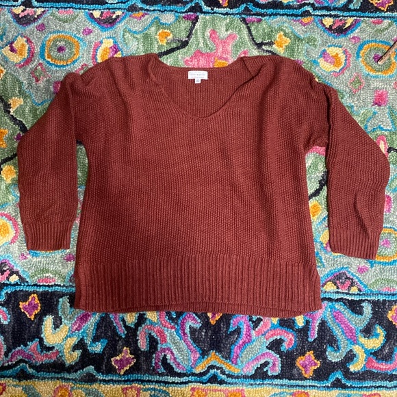 Lucky Brand Sweaters - Lucky Brand Rust Colored Sweater u-neck